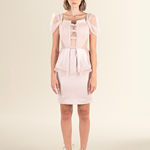 Blush Sequin Peplum Mini Dress