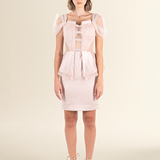 Blush Sequin Peplum Mini Dress