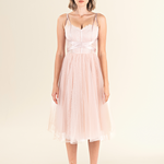 Blush Corset Lace Midi Dress