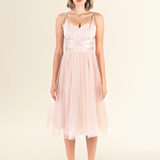Blush Corset Lace Midi Dress