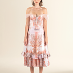 Blush Tulle Overlay Midi Dress