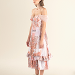 Blush Tulle Overlay Midi Dress