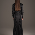 Midnight Sequin Ruffle Tuxedo Gown