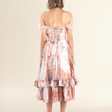 Blush Tulle Overlay Midi Dress