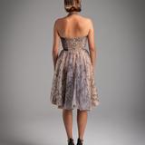 Twilight Hand Sketch Printed Cocktail Dress