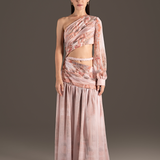 Rose One-Shoulder Grecian Gown
