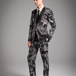 Full Printed Hand Sketch Graphic Men Suit Jacket