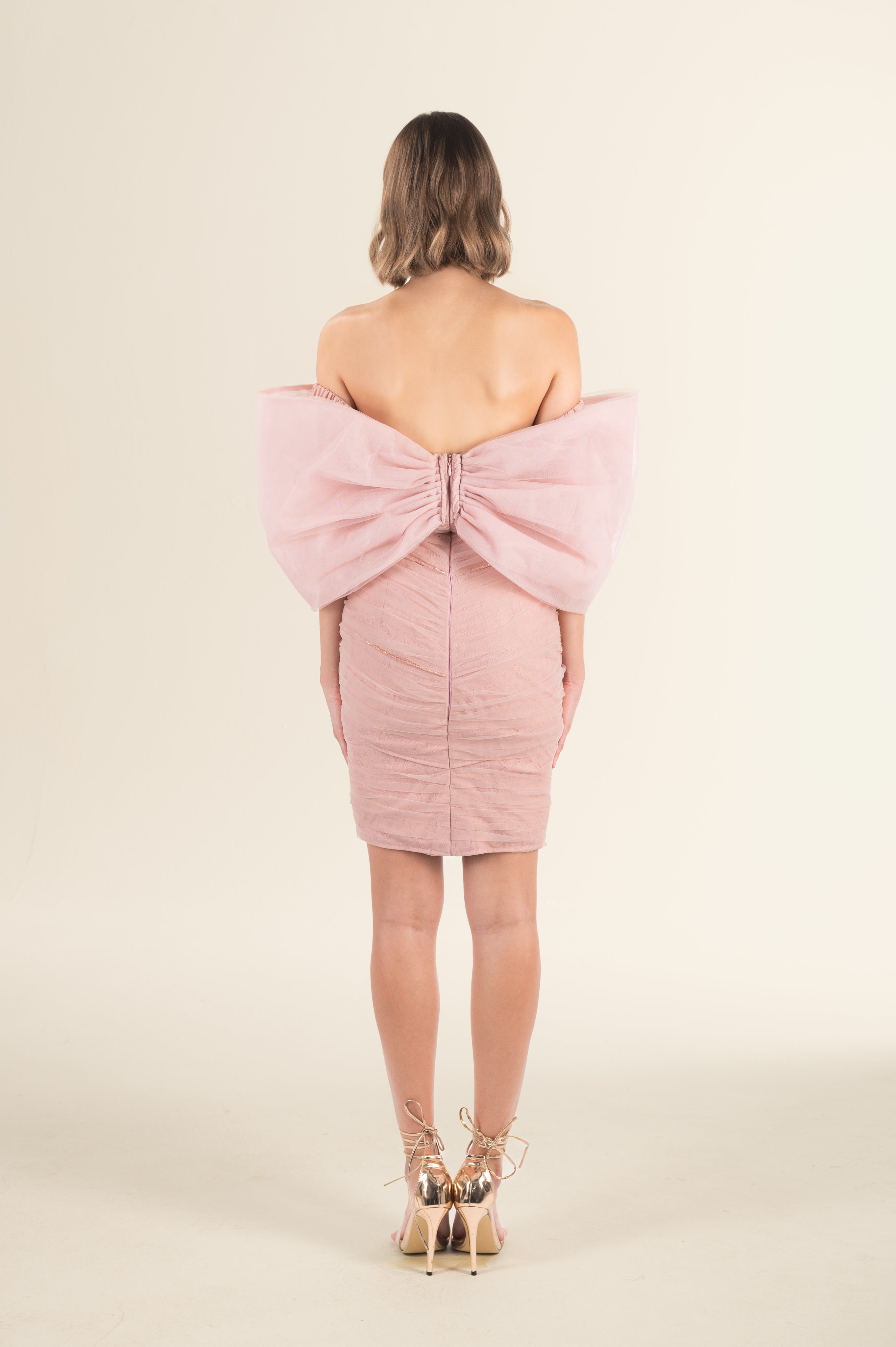 Soft Pink Off-Shoulder Dress