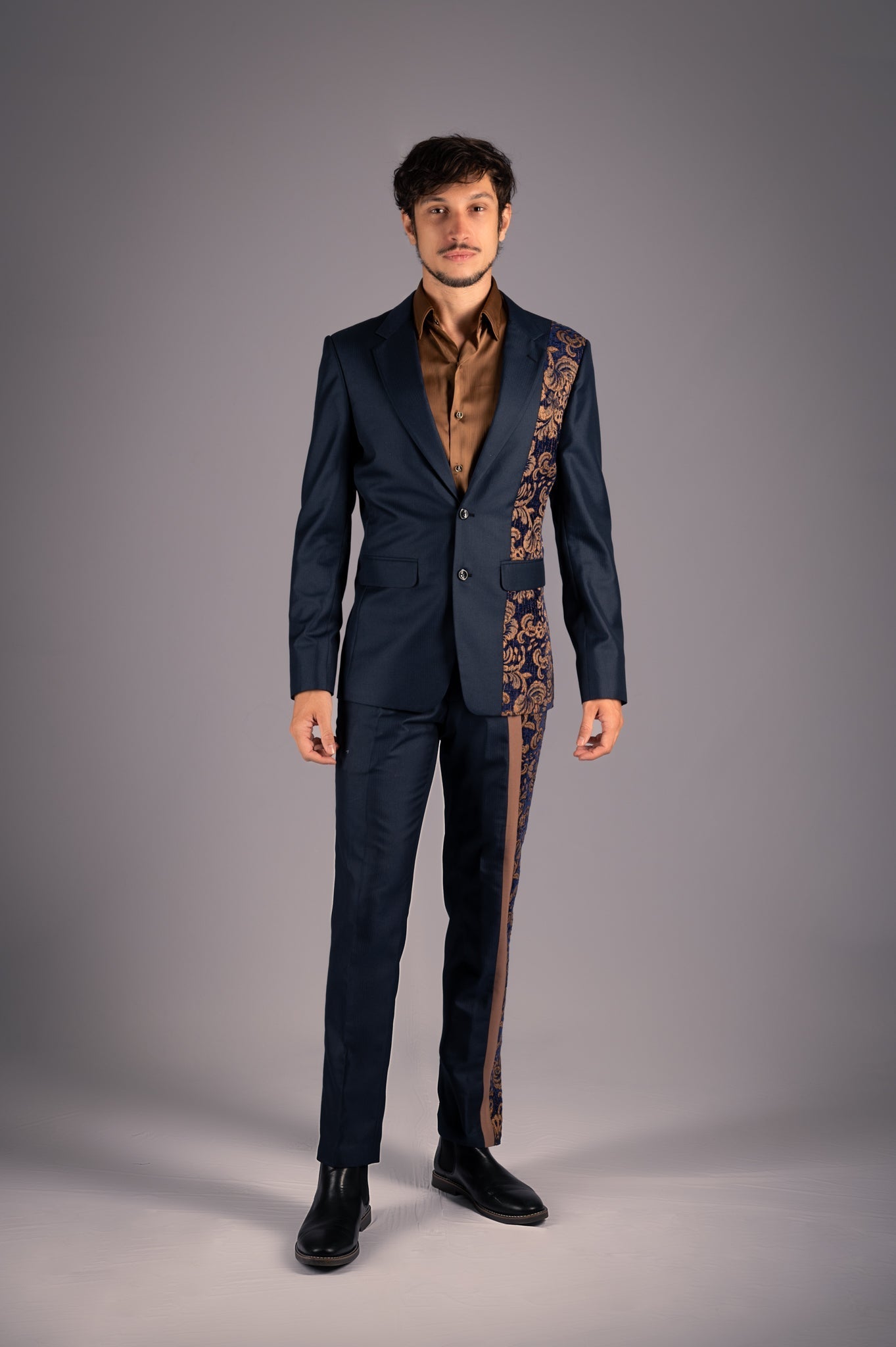 Baroque Accent Pinstripe Suit