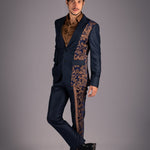 Baroque Accent Pinstripe Suit
