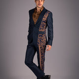 Baroque Accent Pinstripe Suit