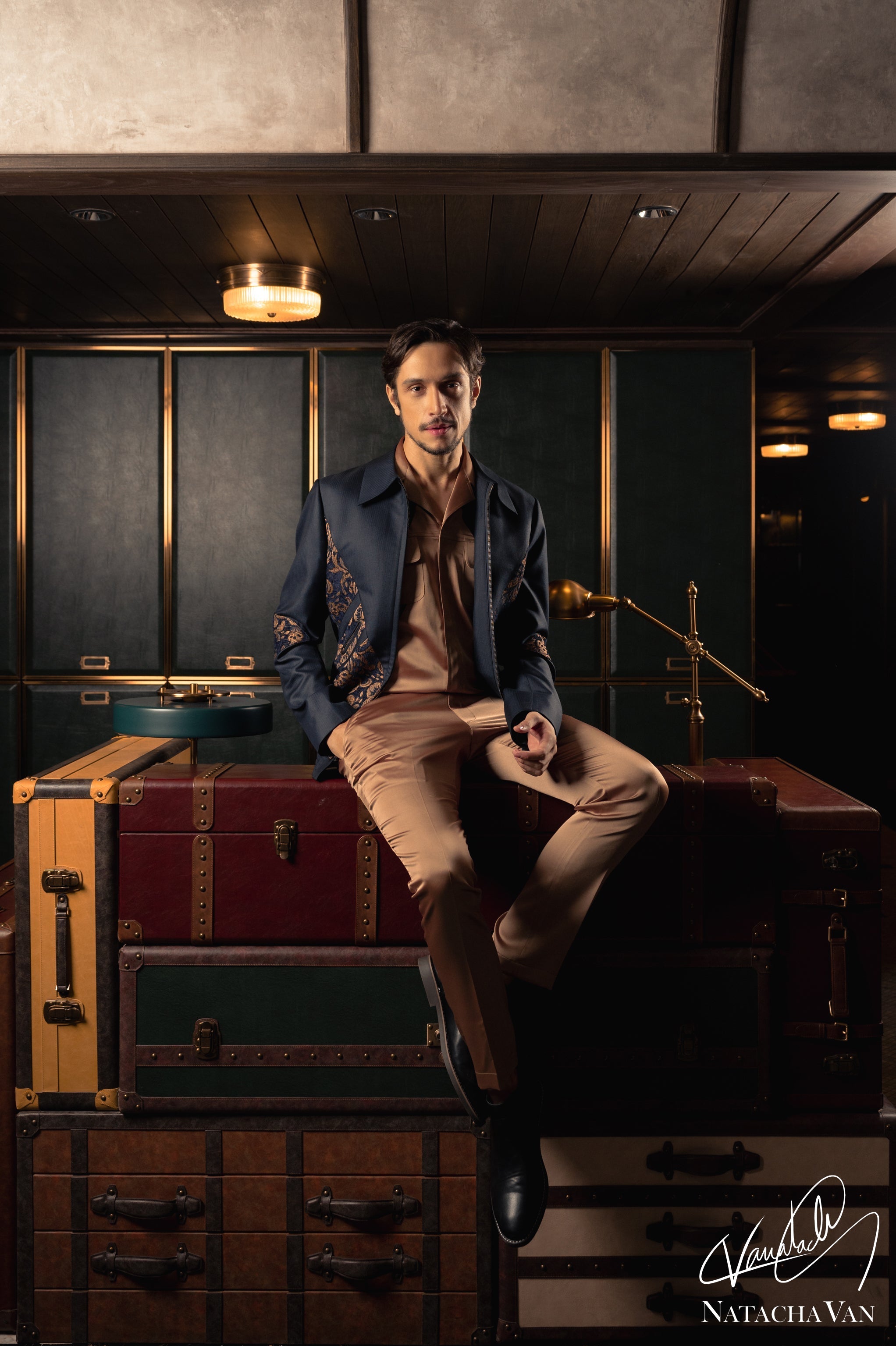 Gilded Urbanity Jacket and Trousers Ensemble