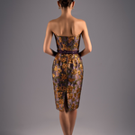 Golden Floral Sheath Dress
