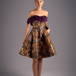 Baroque Golden Strapless Mini Dress