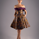 Baroque Golden Strapless Mini Dress
