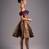 Baroque Golden Strapless Mini Dress