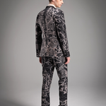 Full Printed Hand Sketch Graphic Men Suit Jacket