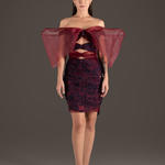 Bow Lace Cutout Mini Dress - Rouge Romance