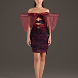 Bow Lace Cutout Mini Dress - Rouge Romance