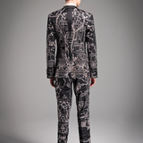Full Printed Hand Sketch Graphic Men Suit Jacket