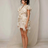 Whispering Petal Ruffle Dress
