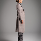 Plaid Print Long Coat