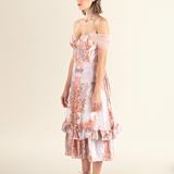 Blush Tulle Overlay Midi Dress