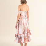Blush Tulle Overlay Midi Dress