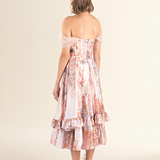 Blush Tulle Overlay Midi Dress