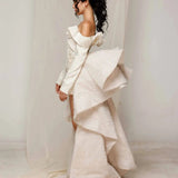 Ivory Ruffle Crop Top and Skirt Set