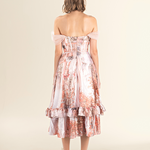 Blush Tulle Overlay Midi Dress
