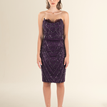 Majestic Amethyst Sequin Midi Dress