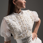 Sequin Embellished Peplum Pencil Dress - Ivory Cream