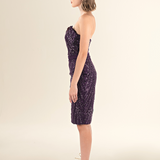 Majestic Amethyst Sequin Midi Dress