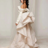 Ivory Ruffle Crop Top and Skirt Set