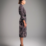 Iconic Print Tailored Midi Dress - Midnight Black