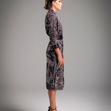 Iconic Print Tailored Midi Dress - Midnight Black