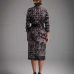 Iconic Print Tailored Midi Dress - Midnight Black