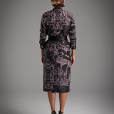 Iconic Print Tailored Midi Dress - Midnight Black