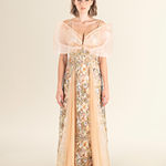 Golden Blossom Tulle Gown