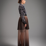 Aurora Tulle Contrast Maxi Skirt