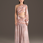 Rose One-Shoulder Grecian Gown