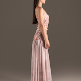 Rose One-Shoulder Grecian Gown