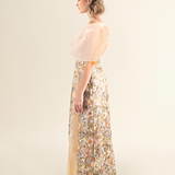 Golden Blossom Tulle Gown