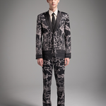 Full Printed Hand Sketch Graphic Men Suit Jacket