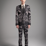 Full Printed Hand Sketch Graphic Men Suit Jacket