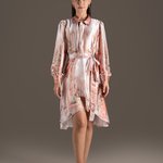 Blush Silk Asymmetrical Shirt Dress