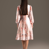 Blush Silk Asymmetrical Shirt Dress