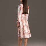 Blush Silk Asymmetrical Shirt Dress
