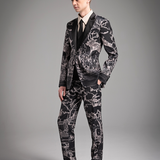Full Printed Hand Sketch Graphic Men Suit Jacket